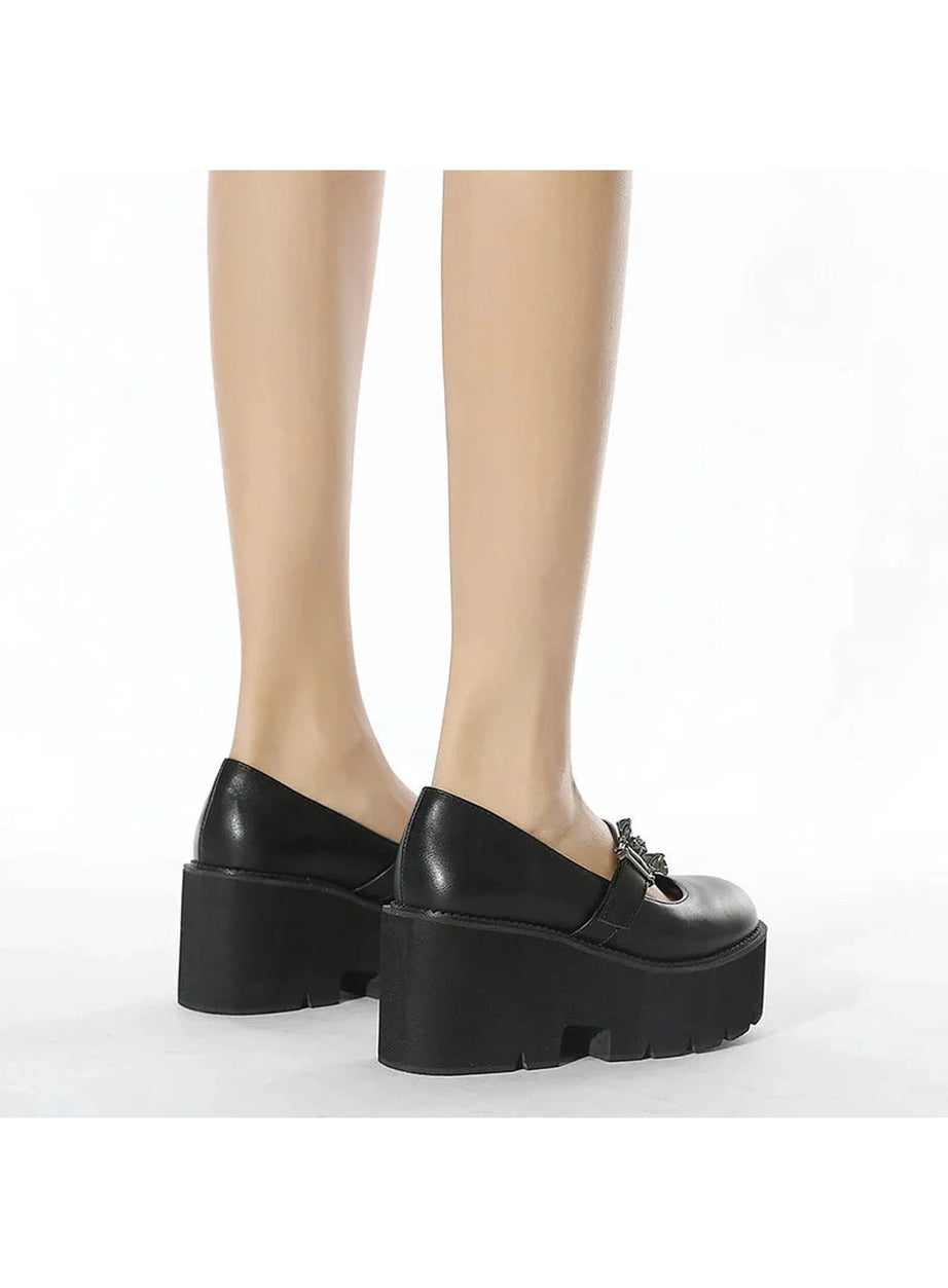 Dark Bat Charm Chunky Shoes