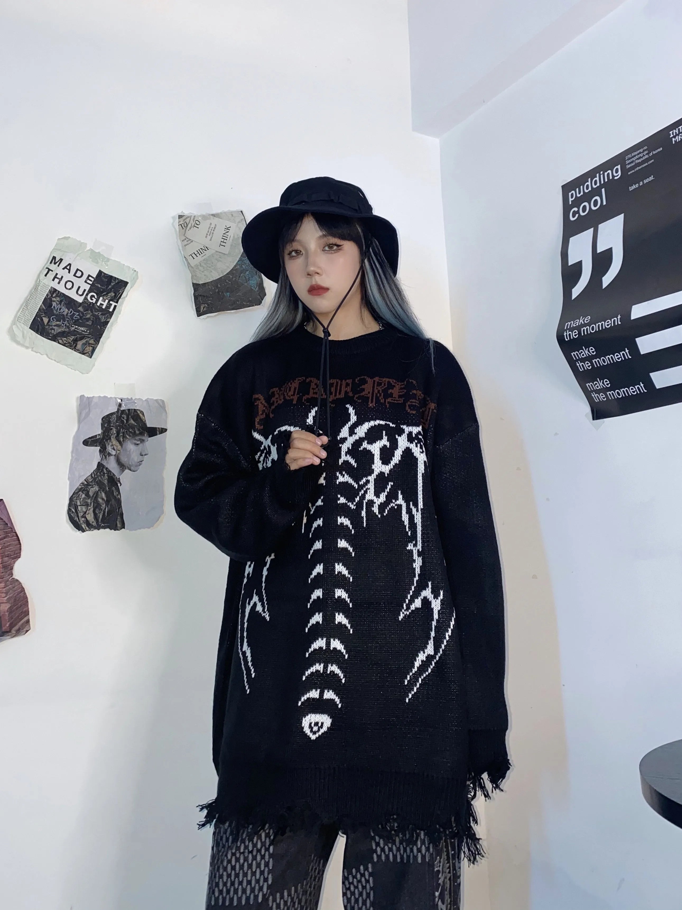 Dark Spine Gothic Knit Sweater