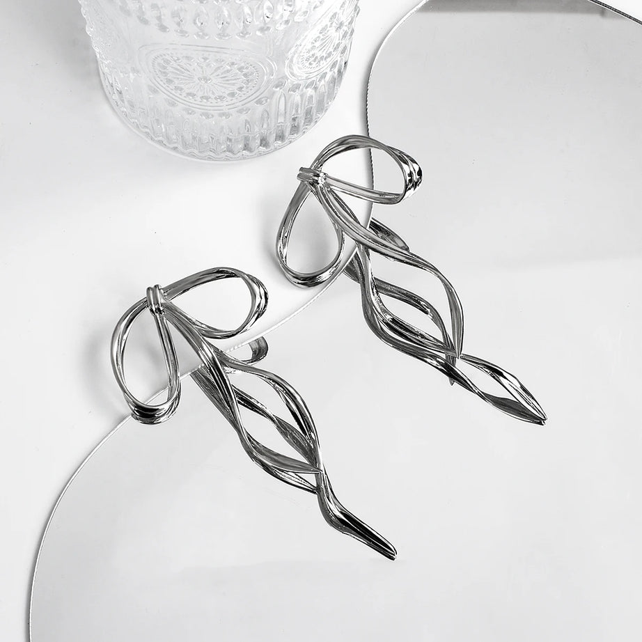 Abstract Flow Ribbon Earrings