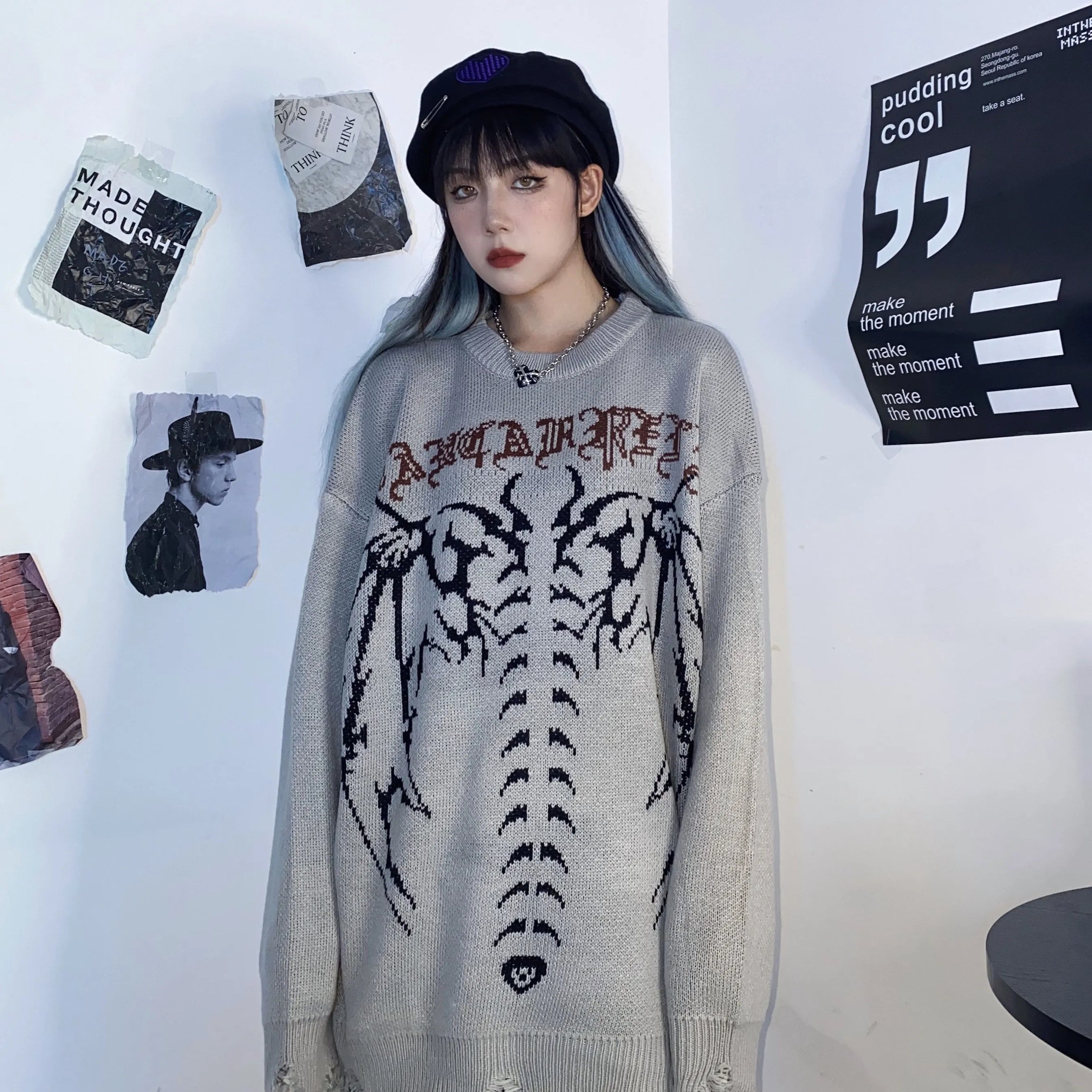 Dark Spine Gothic Knit Sweater