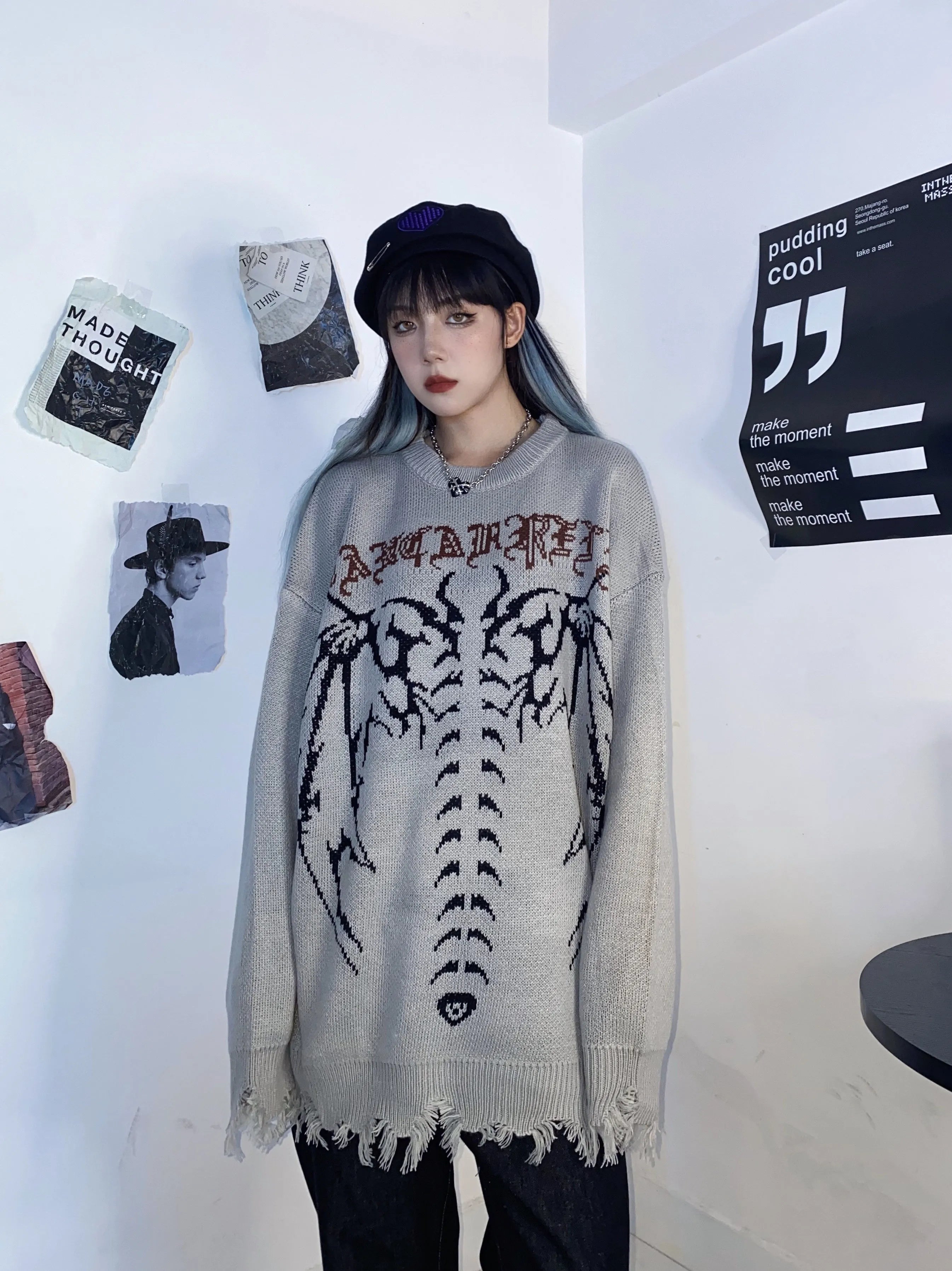 Dark Spine Gothic Knit Sweater