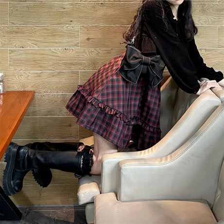 Crimson Grunge Plaid Dress