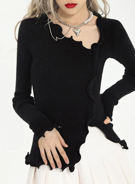 Soft Wave Ruffle Cardigan