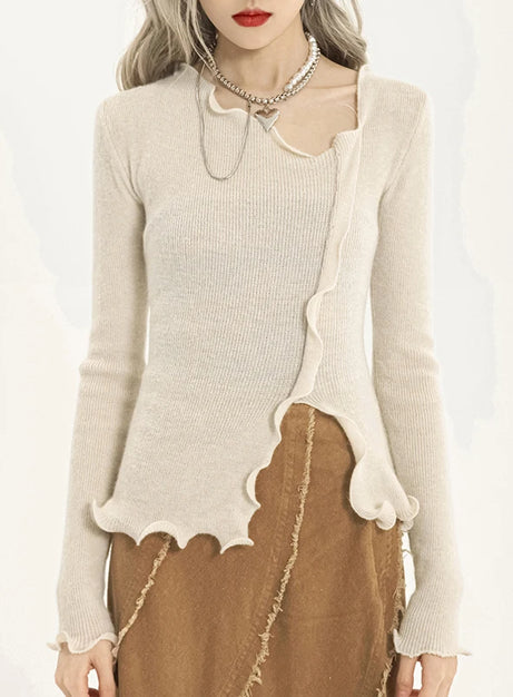 Soft Wave Ruffle Cardigan