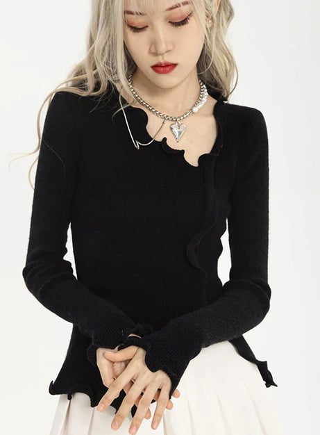 Soft Wave Ruffle Cardigan