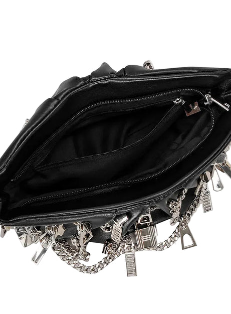 Zipper Storm Chain Shoulder Bag