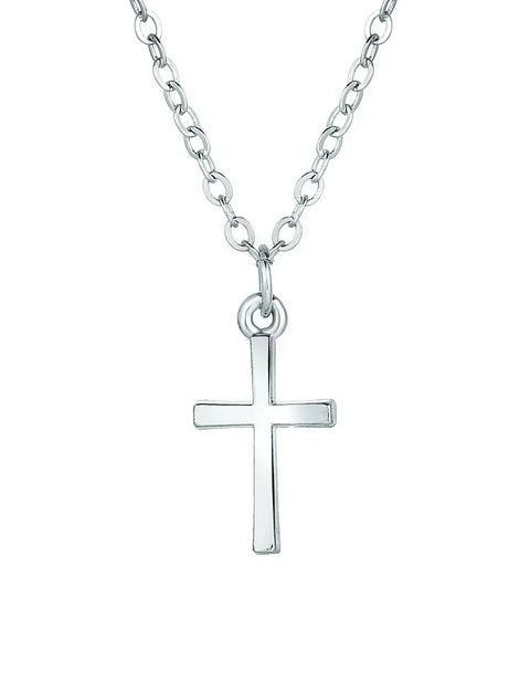 Crystal Rose Gothic Cross Necklace