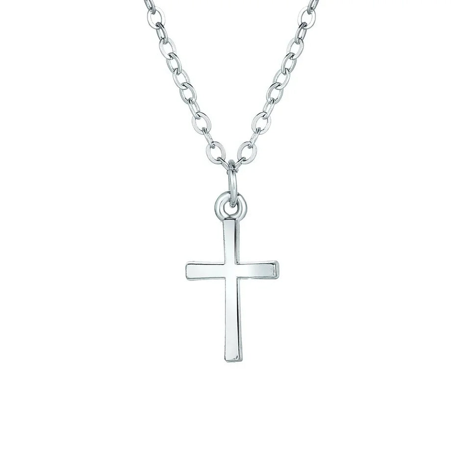 Crystal Rose Gothic Cross Necklace