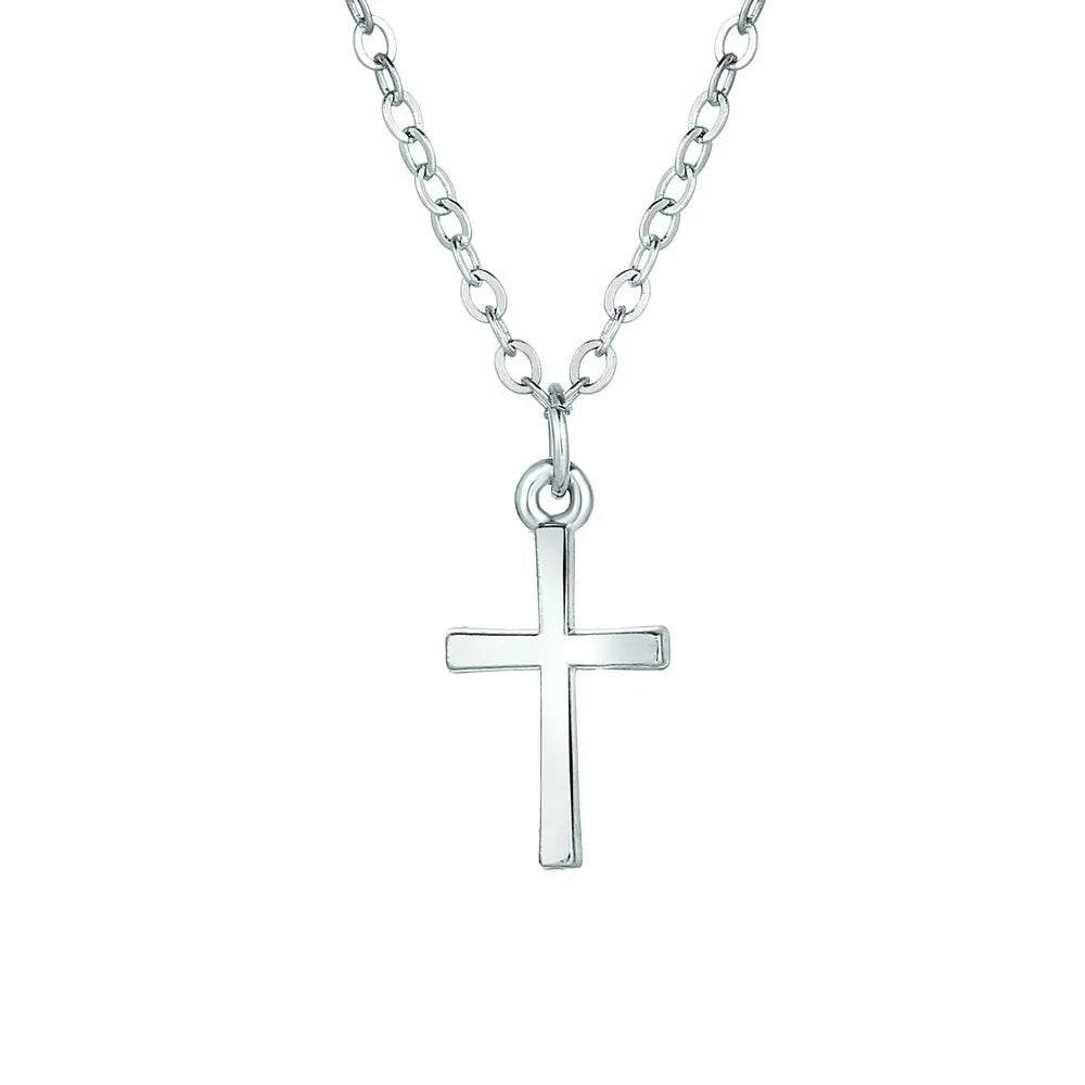 Crystal Rose Gothic Cross Necklace