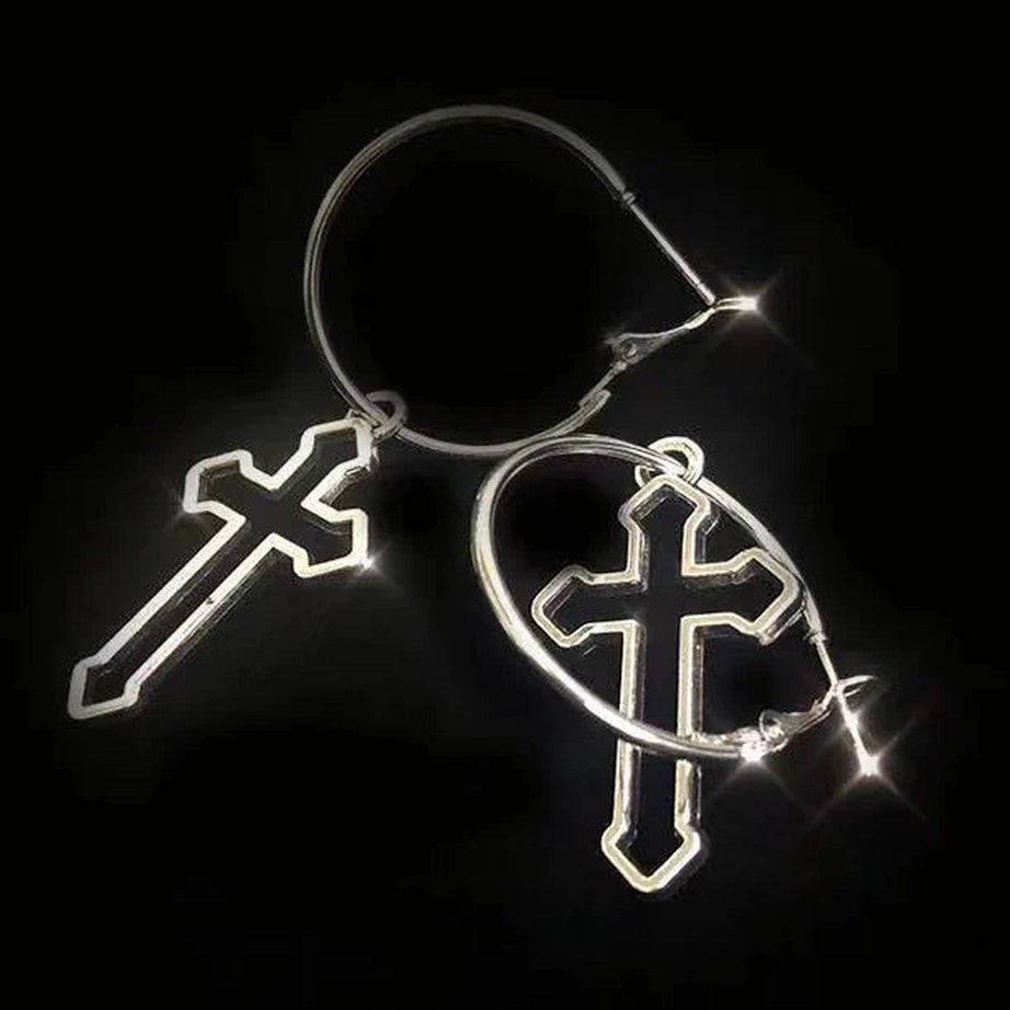 Y2k New Sweet Cool Wind Cross Twist Earrings Women Temperament Metal Chain Creative Geometric Earring Party Jewelry Gift