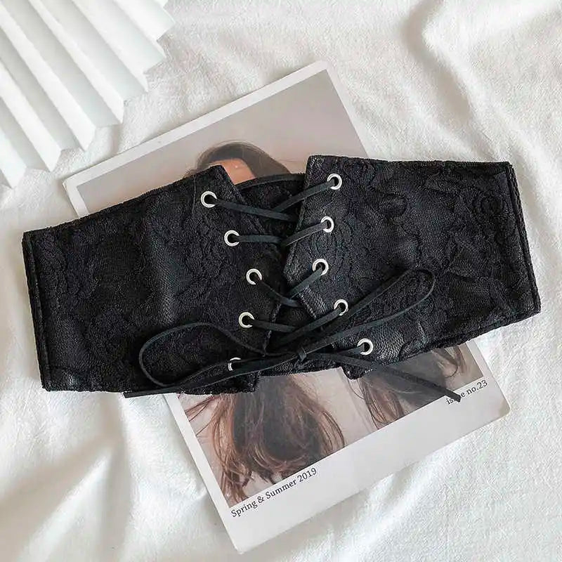 Midnight Lace-Up Corset Belt
