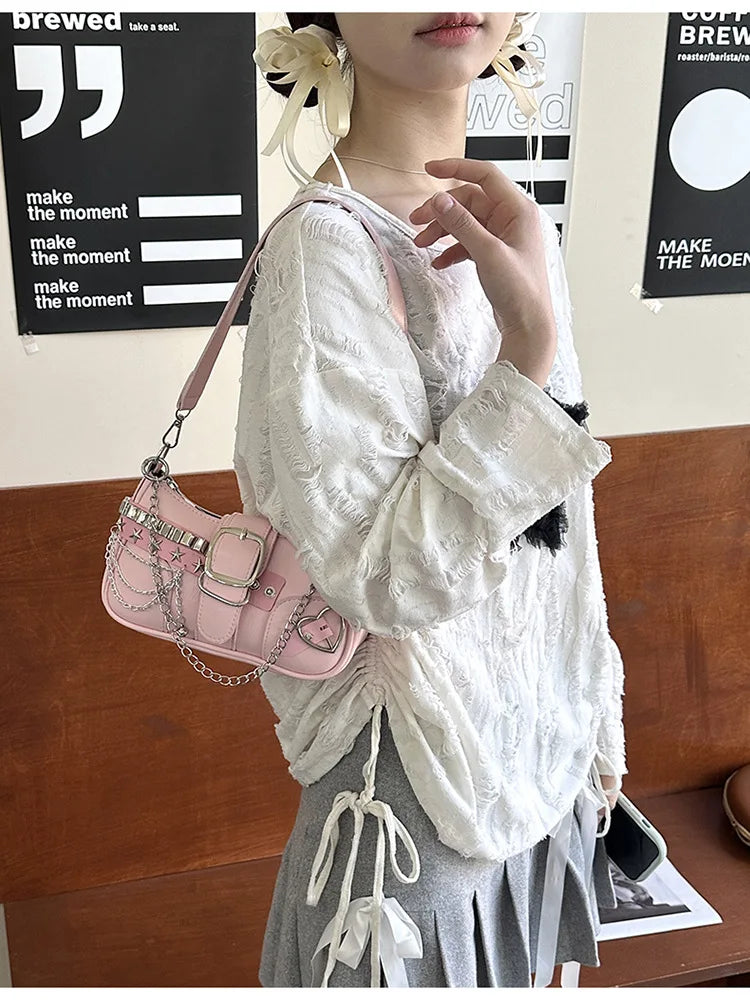 Y2K Star Studded Shoulder Bag