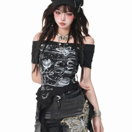 Starlit Chaos Off-Shoulder Top