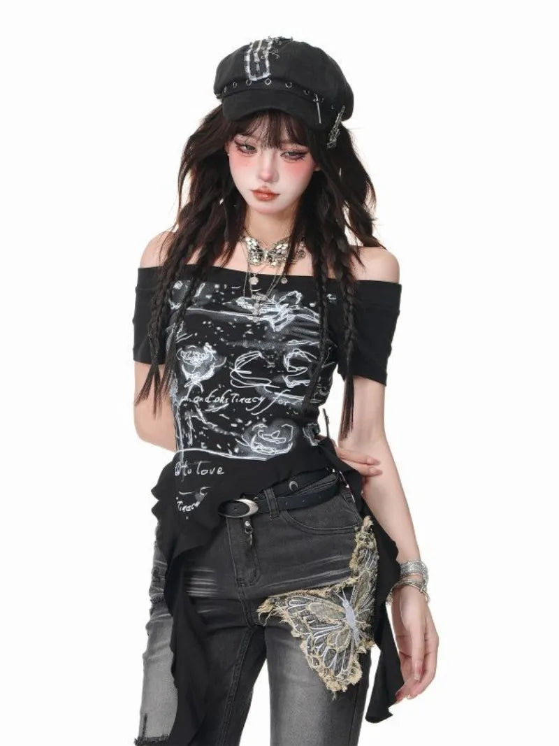 Starlit Chaos Off-Shoulder Top