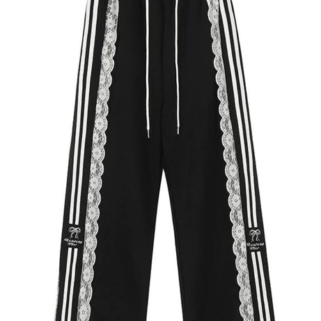 Ribbon Edge Lace Track Pants