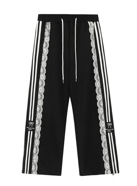 Ribbon Edge Lace Track Pants