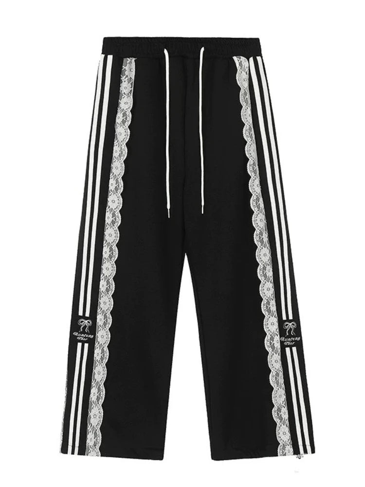 Ribbon Edge Lace Track Pants