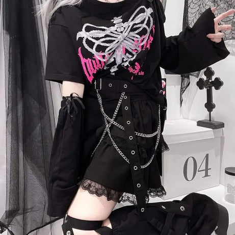 Butterfly Ribcage Off-Shoulder Top