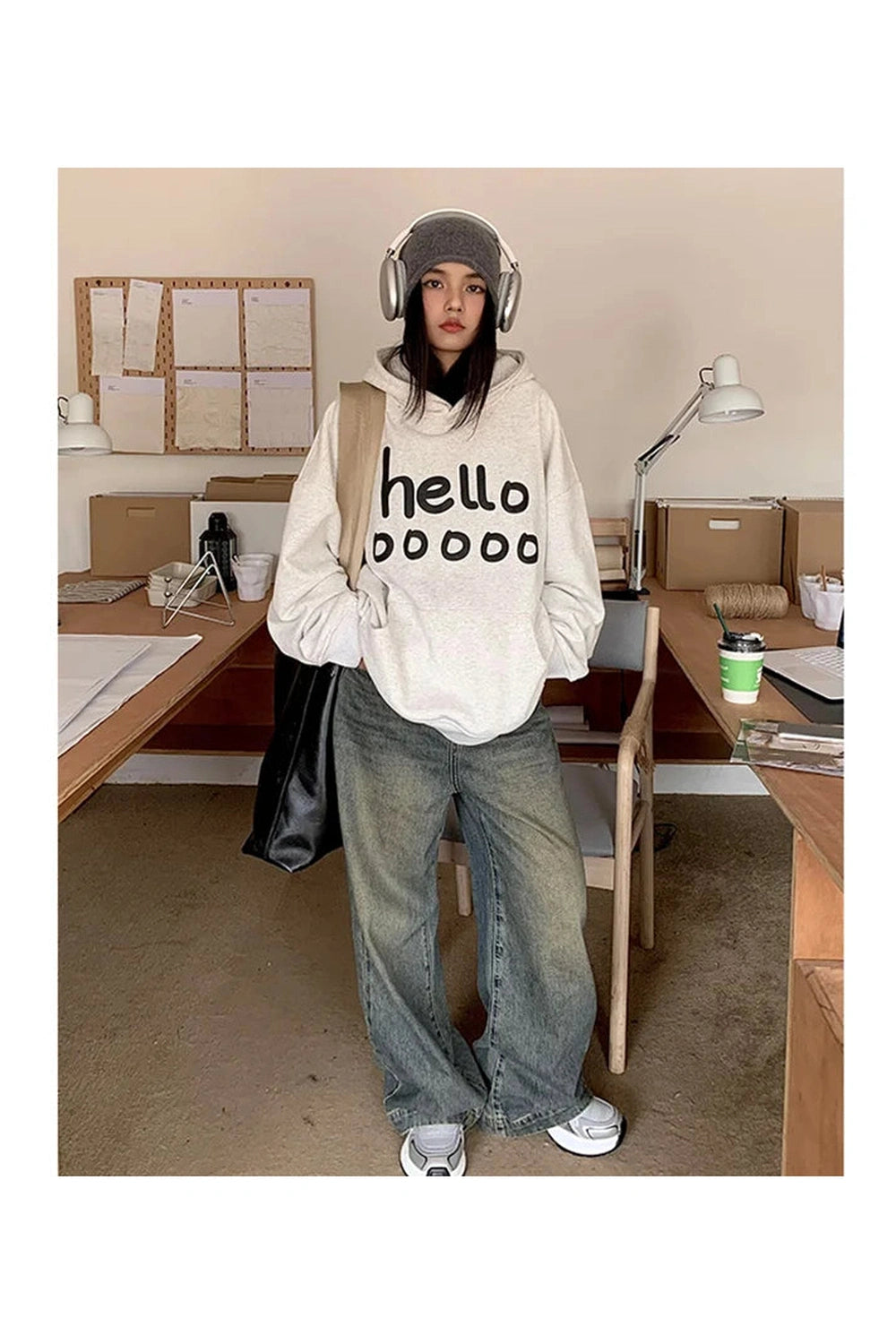 Playful Hello Oversized Hoodie