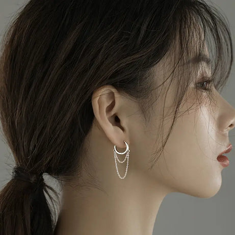 Double Chain Hoop Earrings