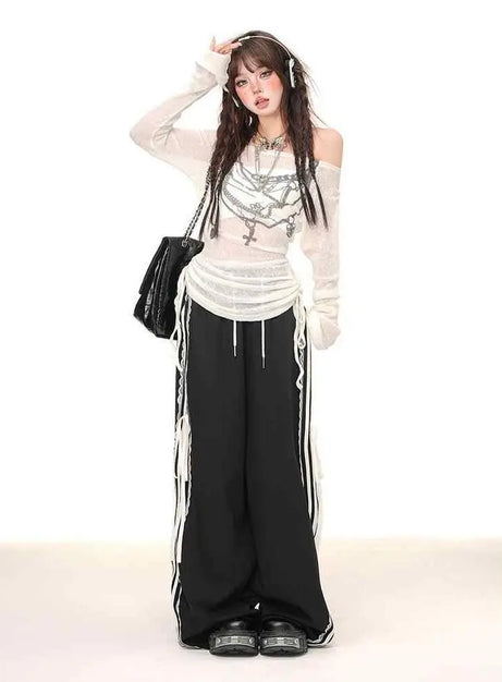 Chains of Midnight Off-Shoulder Top