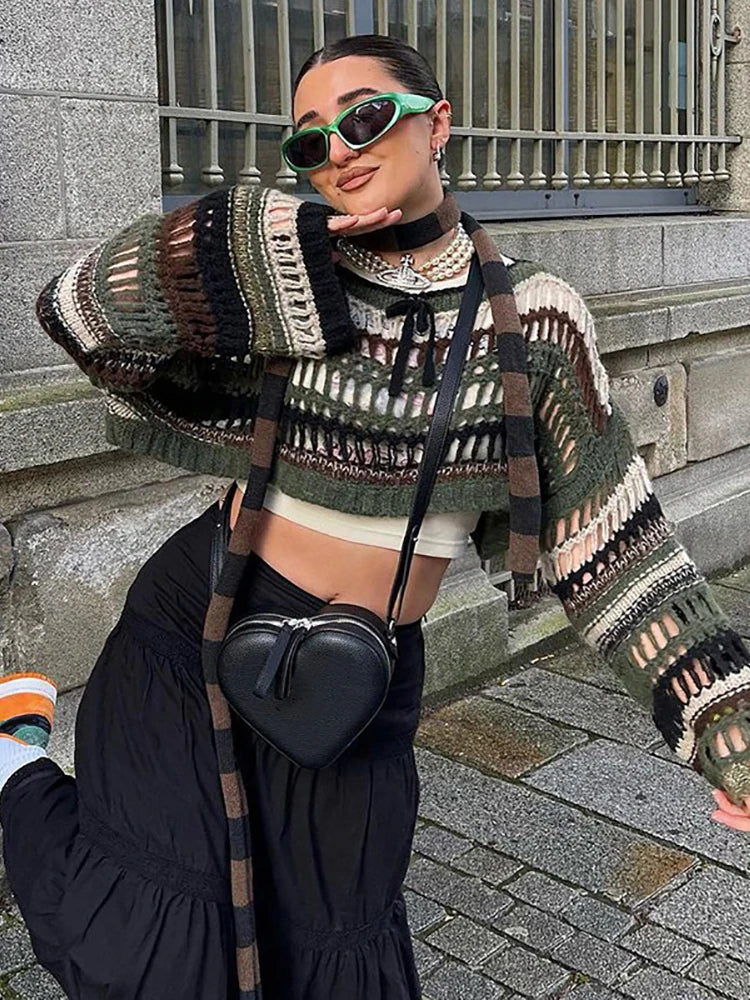 Shattered Lace Knit Sweater