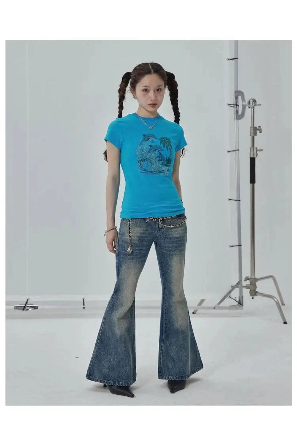 Tropical Wave Rhinestone Top