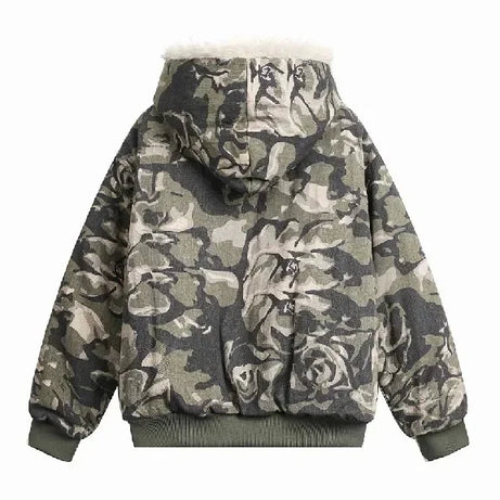 Shadow Rose Camo Fur Jacket