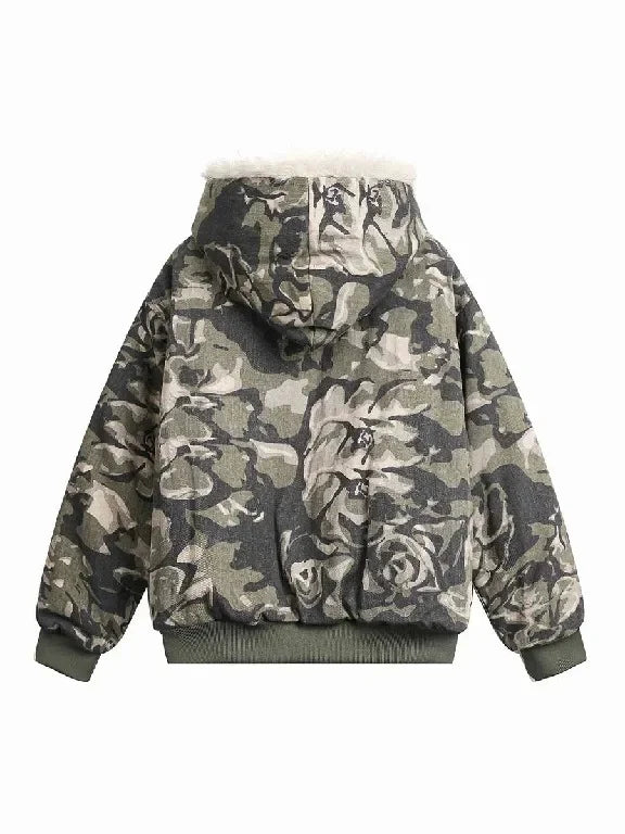 Shadow Rose Camo Fur Jacket