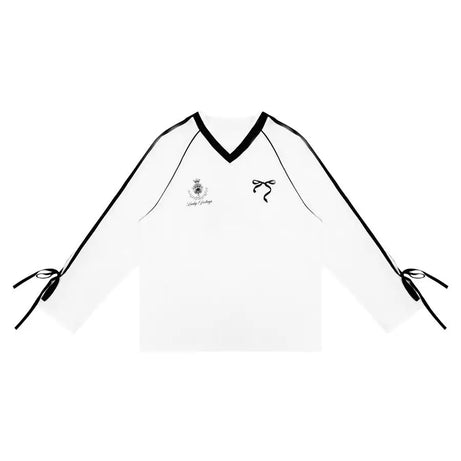 Oversize-Jersey-Oberteil mit Schleifenmuster