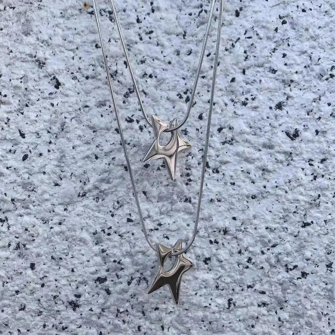 Silver Shuriken Ninja Necklace