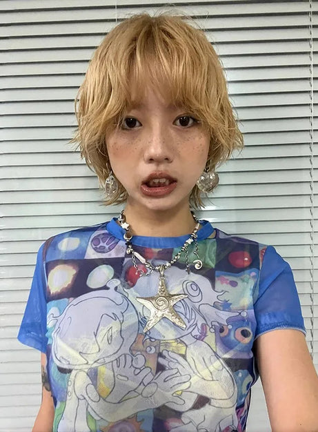 Transparentes T-Shirt „Cosmic Vision“