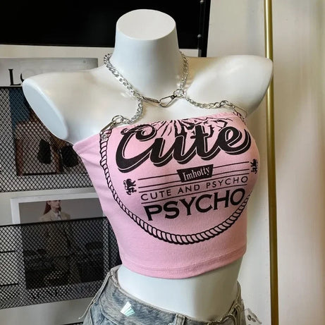 Psycho Sweetheart Chain Crop Top