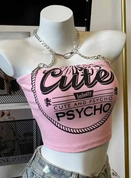 Psycho Sweetheart Chain Crop Top