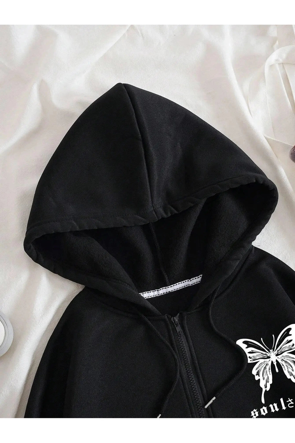 Gothic Butterfly Zip-Up Hoodie