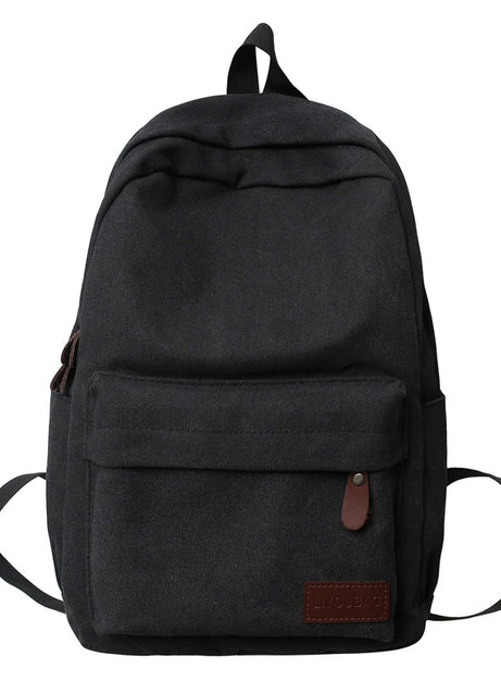 Klassisk sandfärgad canvasryggsäck