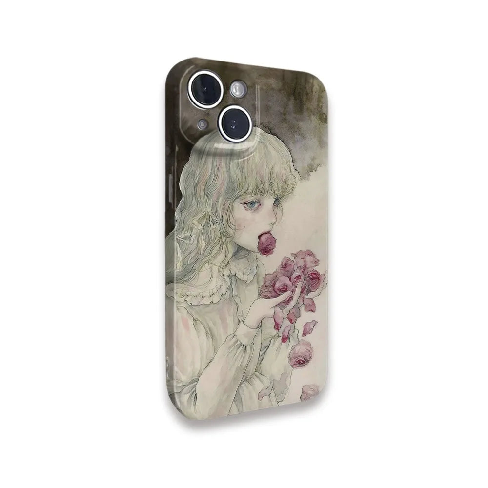 Rose-Eating Girl iPhone Case