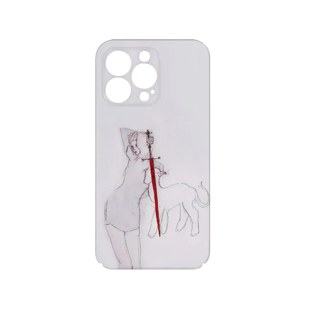 Girl and Beast with Red Sword iPhone Case
