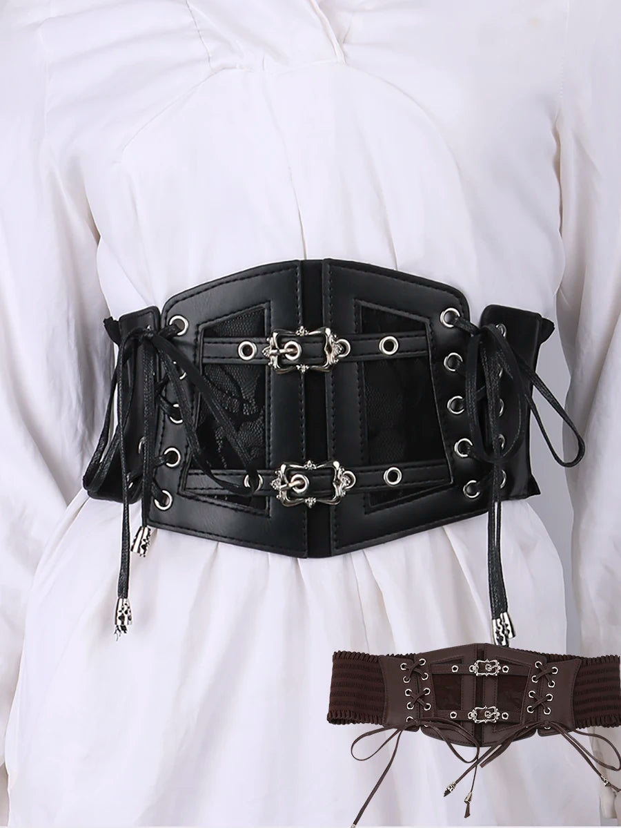 Gothic Lock & Lace Corset Belt