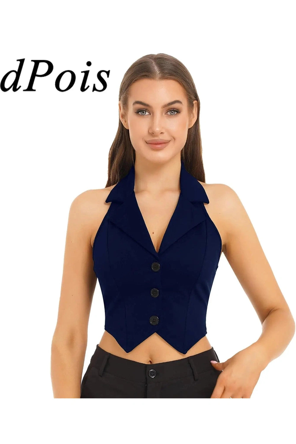 Y2k Women's Vests Halter Neck V-Neck Office Ladies Crop Tops Formal Elegant OL Waistcoat Suits Vest Business Work Wear Mujer