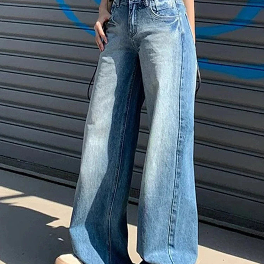 Light Wash Wide-Leg Jeans