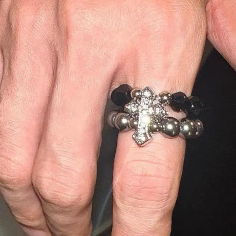 Grunge Faith Beaded Ring