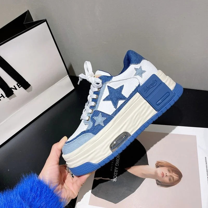 Starry Sky Denim Platform Sneakers