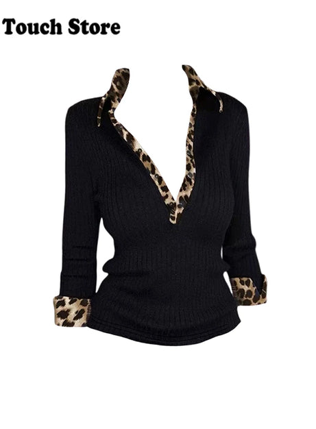 Wild Chic Contrast Knit Top