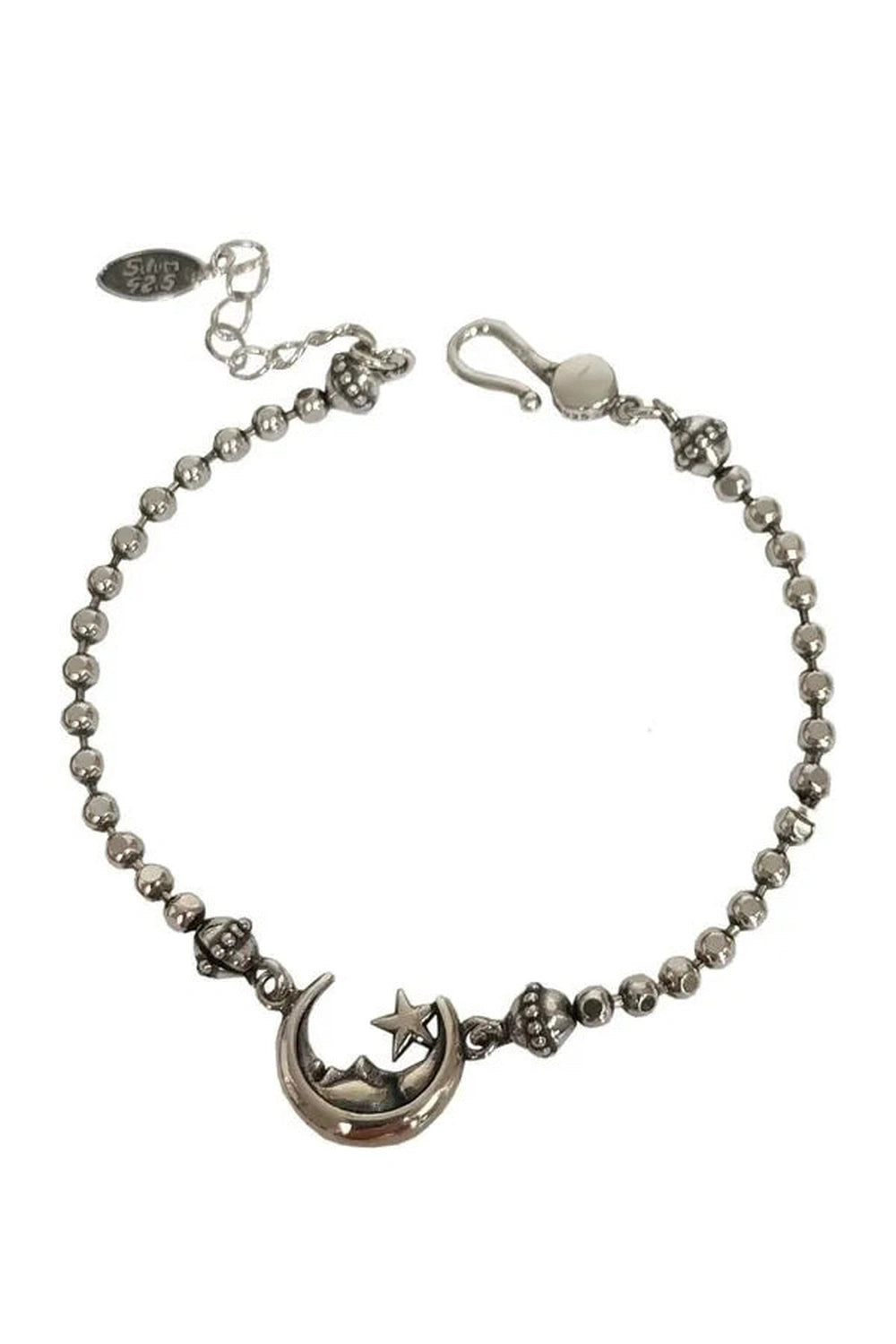 Celestial Moon & Star Silver Bracelet