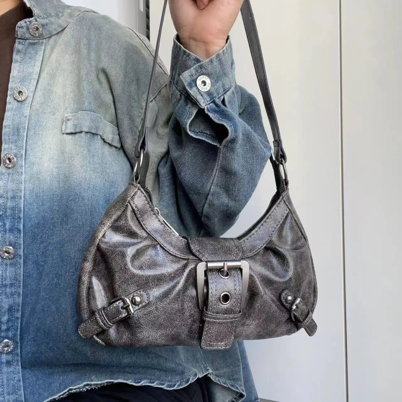 Mocha Grunge Mini Shoulder Bag