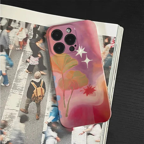 Abstract Leaves & Stars iPhone Case