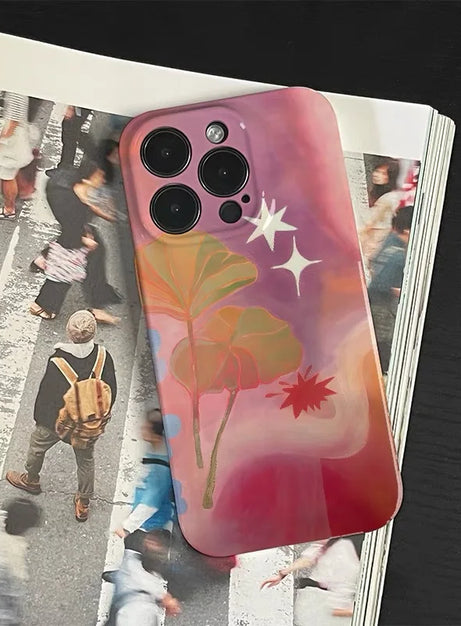 Abstract Leaves & Stars iPhone Case