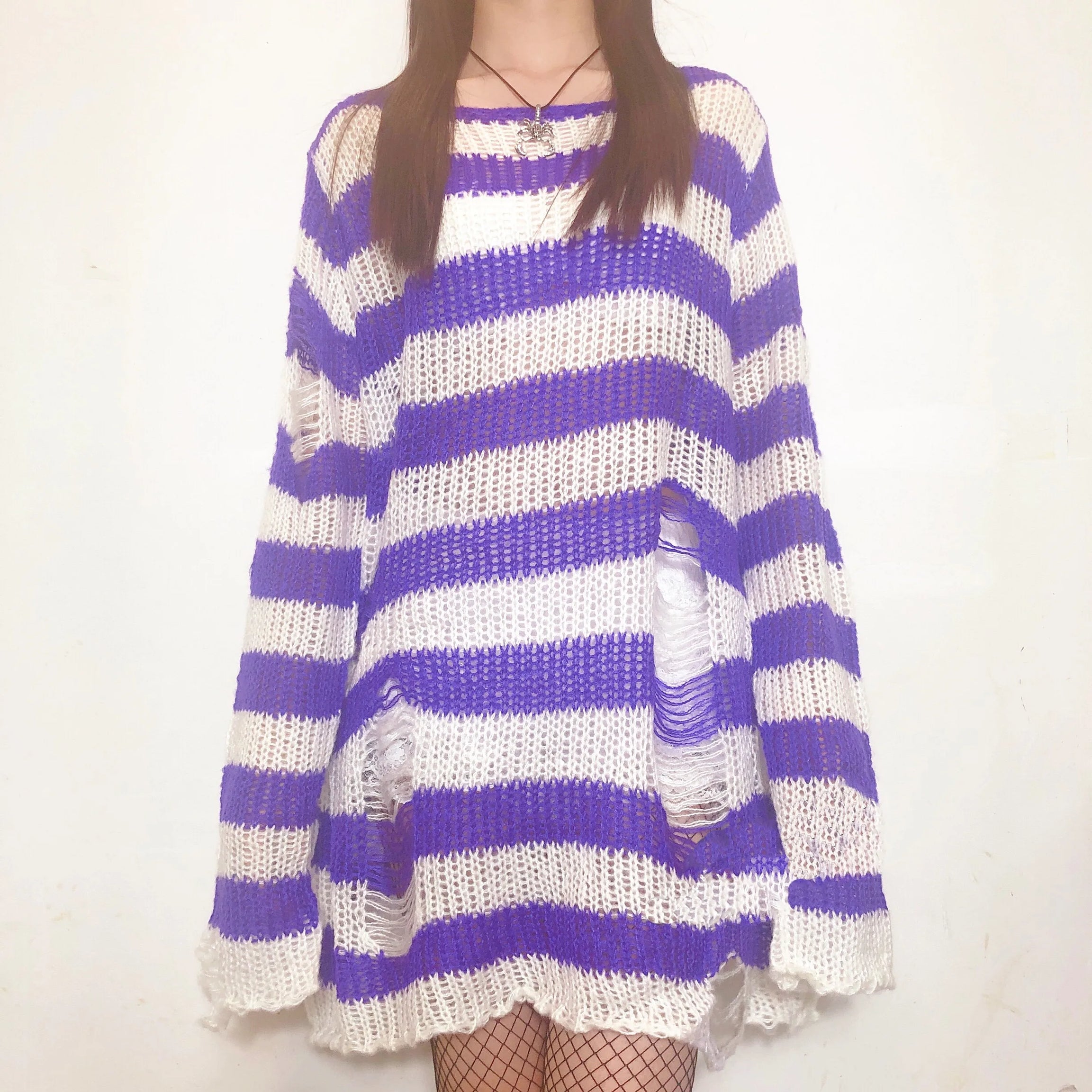 Grunge Candy Striped Sweater