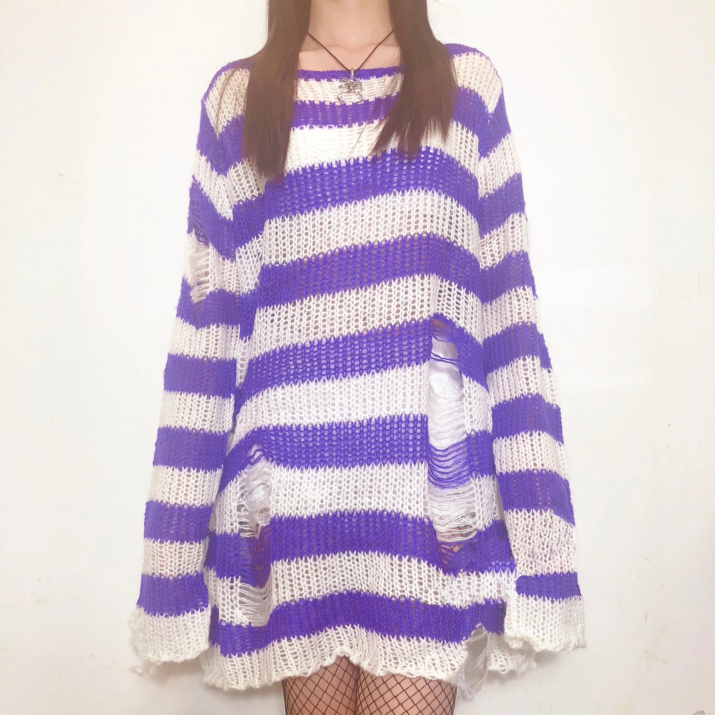 Grunge Candy Striped Sweater